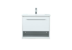 24 inch Single bathroom vanity in white