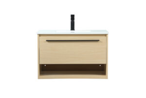 30 inch Single bathroom vanity in maple
