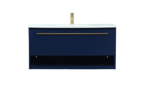 40 inch Single bathroom vanity in blue