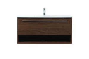 40 inch Single bathroom vanity in walnut