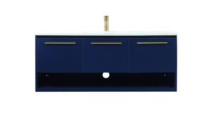48 inch Single bathroom vanity in blue