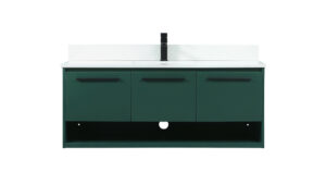 48 inch Single bathroom vanity in green with backsplash