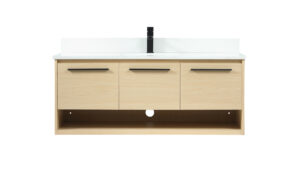 48 inch Single bathroom vanity in maple with backsplash