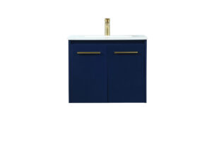 24 inch Single bathroom vanity in blue