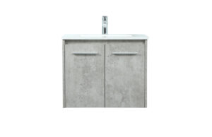 24 inch Single bathroom vanity in concrete grey