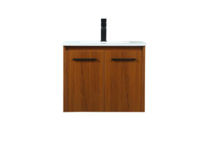 24 inch Single bathroom vanity in teak