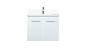 24 inch Single bathroom vanity in white with backsplash