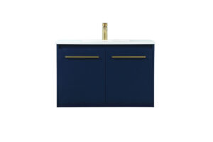 30 inch Single bathroom vanity in blue