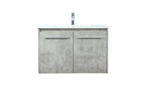 30 inch Single bathroom vanity in concrete grey