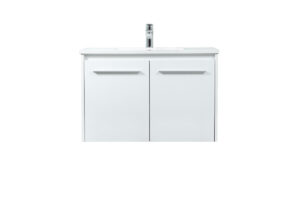 30 inch Single bathroom vanity in white