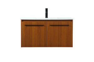36 inch Single bathroom vanity in teak