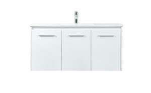 40 inch Single bathroom vanity in white