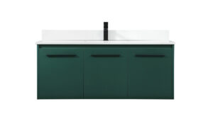 48 inch Single bathroom vanity in green with backsplash