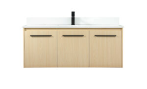 48 inch Single bathroom vanity in maple with backsplash
