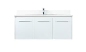 48 inch Single bathroom vanity in white with backsplash