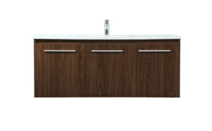 48 inch Single bathroom vanity in walnut