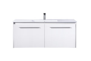 48 inch  Single Bathroom Floating Vanity in White