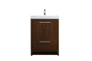 24 inch Single bathroom vanity in Walnut