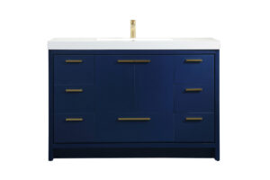 48 inch Single bathroom vanity in Blue