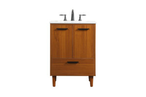 24 inch bathroom vanity in Teak