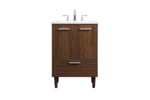 24 inch bathroom vanity in Walnut