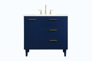 36 inch bathroom vanity in Blue