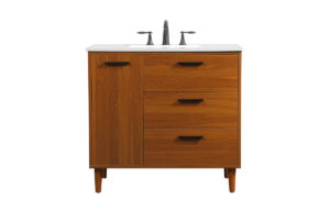 36 inch bathroom vanity in Teak