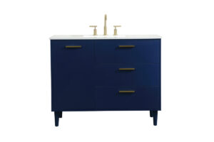 42 inch bathroom vanity in Blue