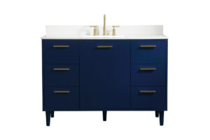 48 inch bathroom vanity in Blue with backsplash