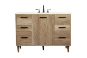 48 inch Single bathroom vanity in natural oak