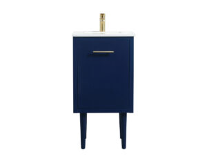 18 inch Single bathroom vanity in blue