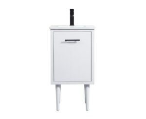 18 inch Single bathroom vanity in white