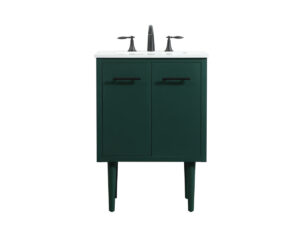 24 inch Single bathroom vanity in green