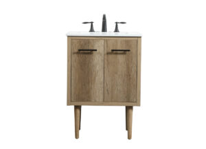 24 inch Single bathroom vanity in natural oak