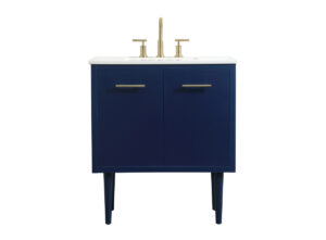 30 inch Single bathroom vanity in blue