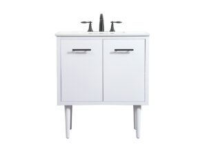 30 inch Single bathroom vanity in white