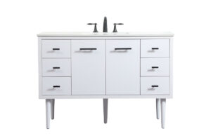 48 inch Single bathroom vanity in white