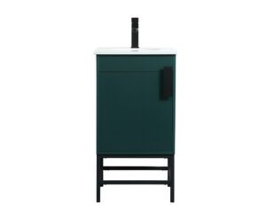 18 inch Single bathroom vanity in green