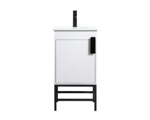 18 inch Single bathroom vanity in white