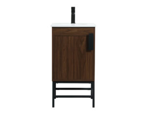 18 inch Single bathroom vanity in walnut