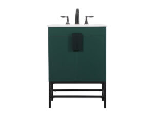 24 inch Single bathroom vanity in green