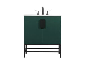 30 inch Single bathroom vanity in green