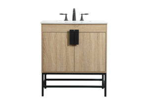 30 inch Single bathroom vanity in mango wood