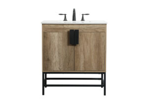 30 inch Single bathroom vanity in natural oak