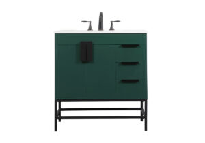 32 inch Single bathroom vanity in green