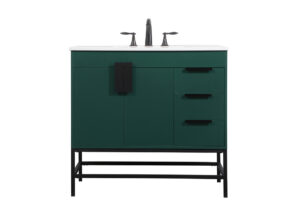 36 inch Single bathroom vanity in green