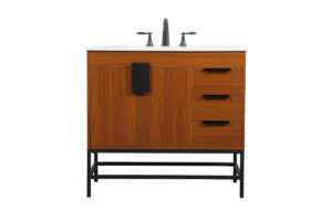 36 inch Single bathroom vanity in teak