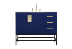 42 inch Single bathroom vanity in blue