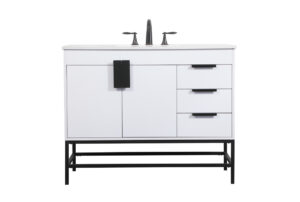 42 inch Single bathroom vanity in white