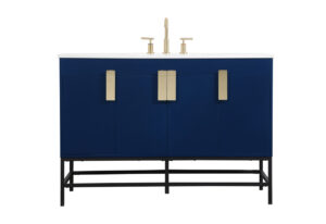 48 inch Single bathroom vanity in blue